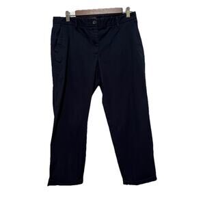 Talbots‎ The Perfect Crop Dark Blue Chino Capris Pants Flat Front Size 8 Petite